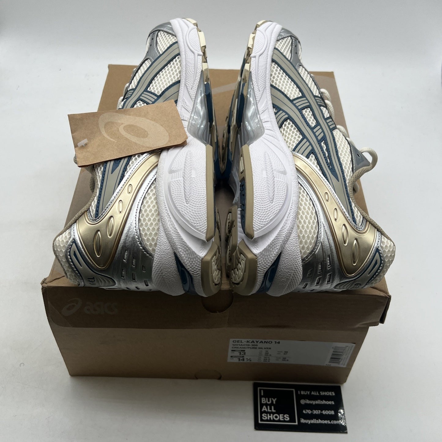 Size 13 - ASICS Gel Kayano 14 Cream Pure Silver (1201A019-105)