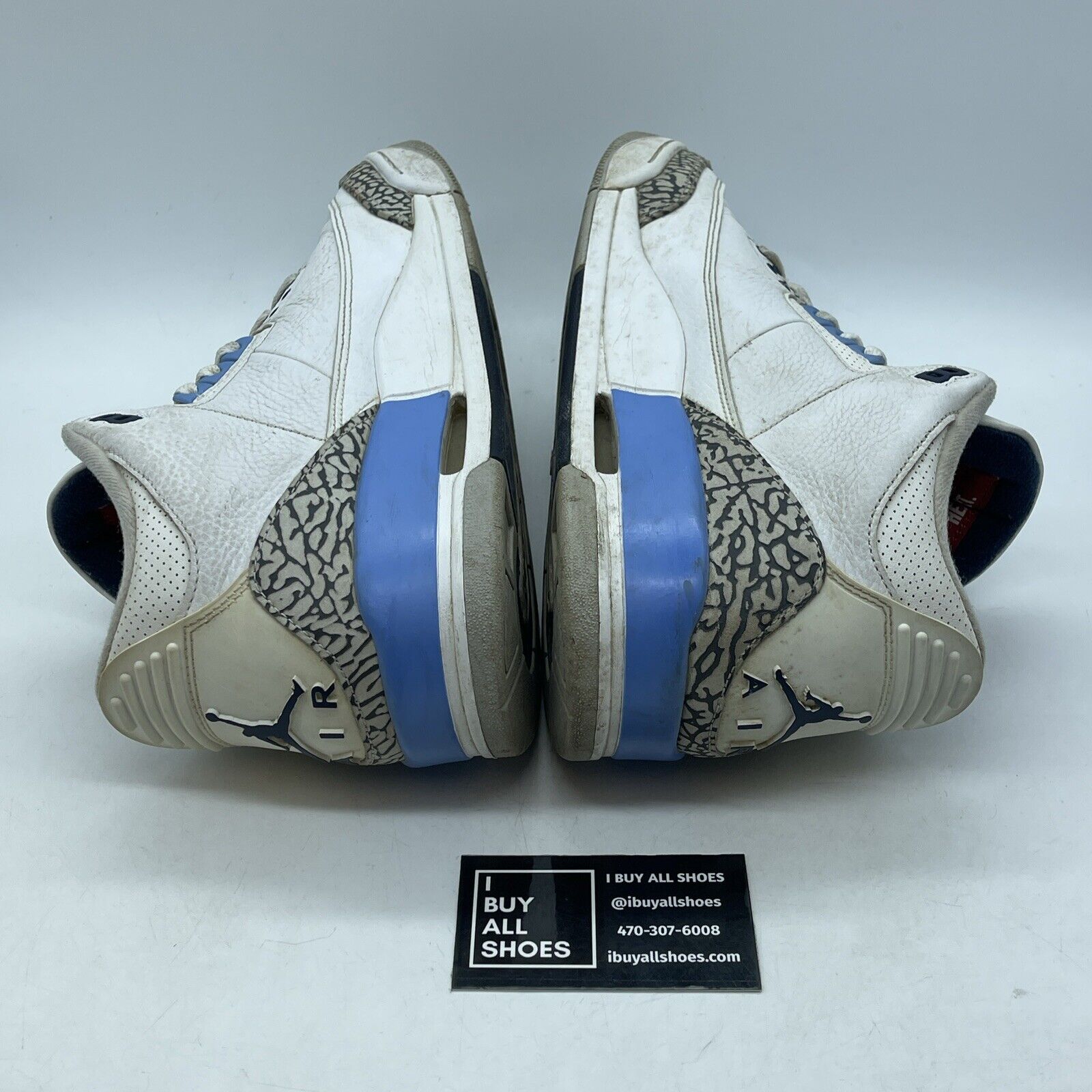 Size 12 - Jordan 3 Retro Mid UNC White Blue Grey Leather Suede (CT8532-104)