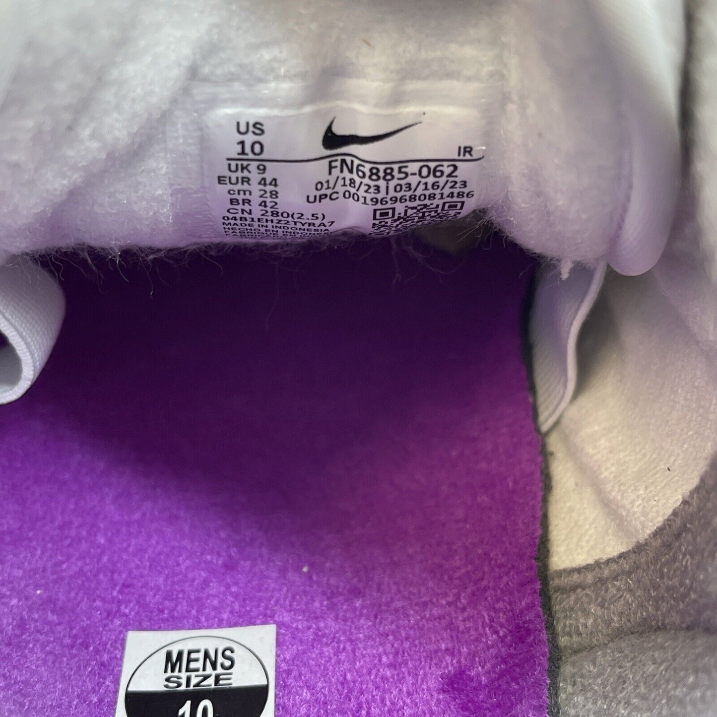 Size 10 - Nike Air Trainer 1 Hyper Violet Grey White Black Suede (FN6885-062)