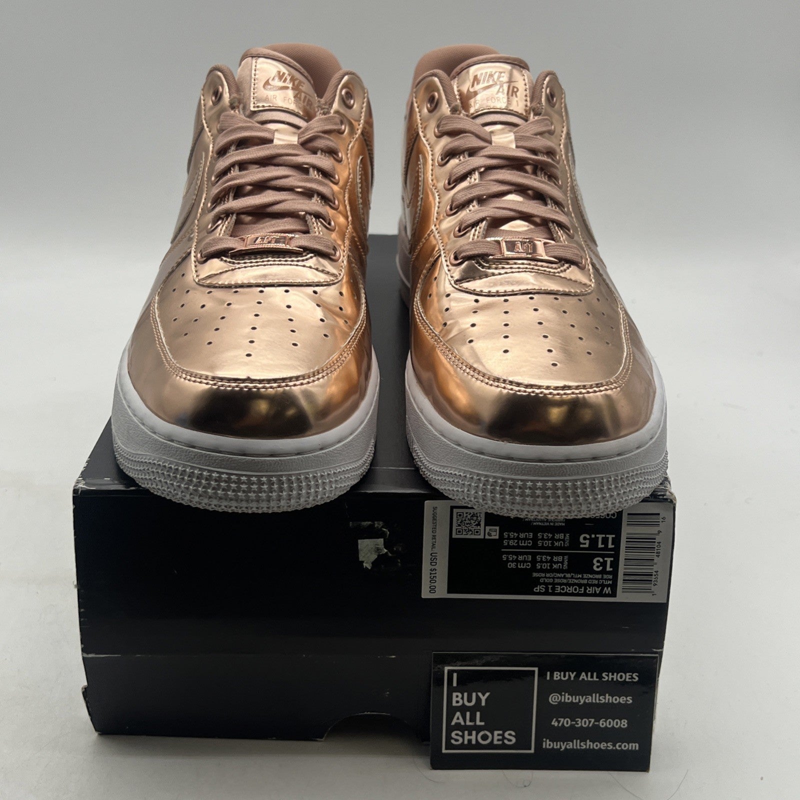 Size 13 - Nike Air Force 1 SP Metallic Rose Gold W (CQ6566-900)