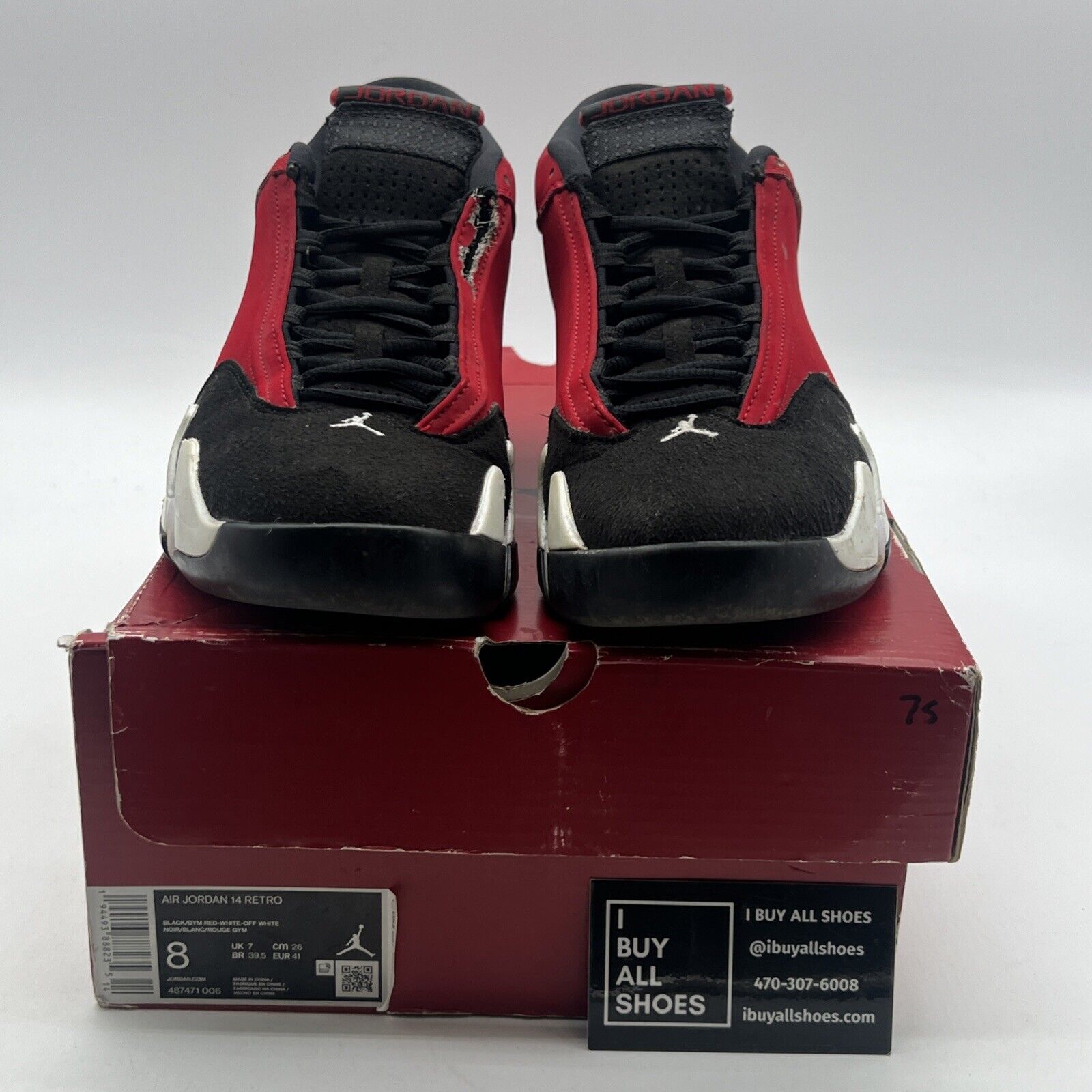 Size 8 - Air Jordan 14 Retro Gym Red (487471-006)