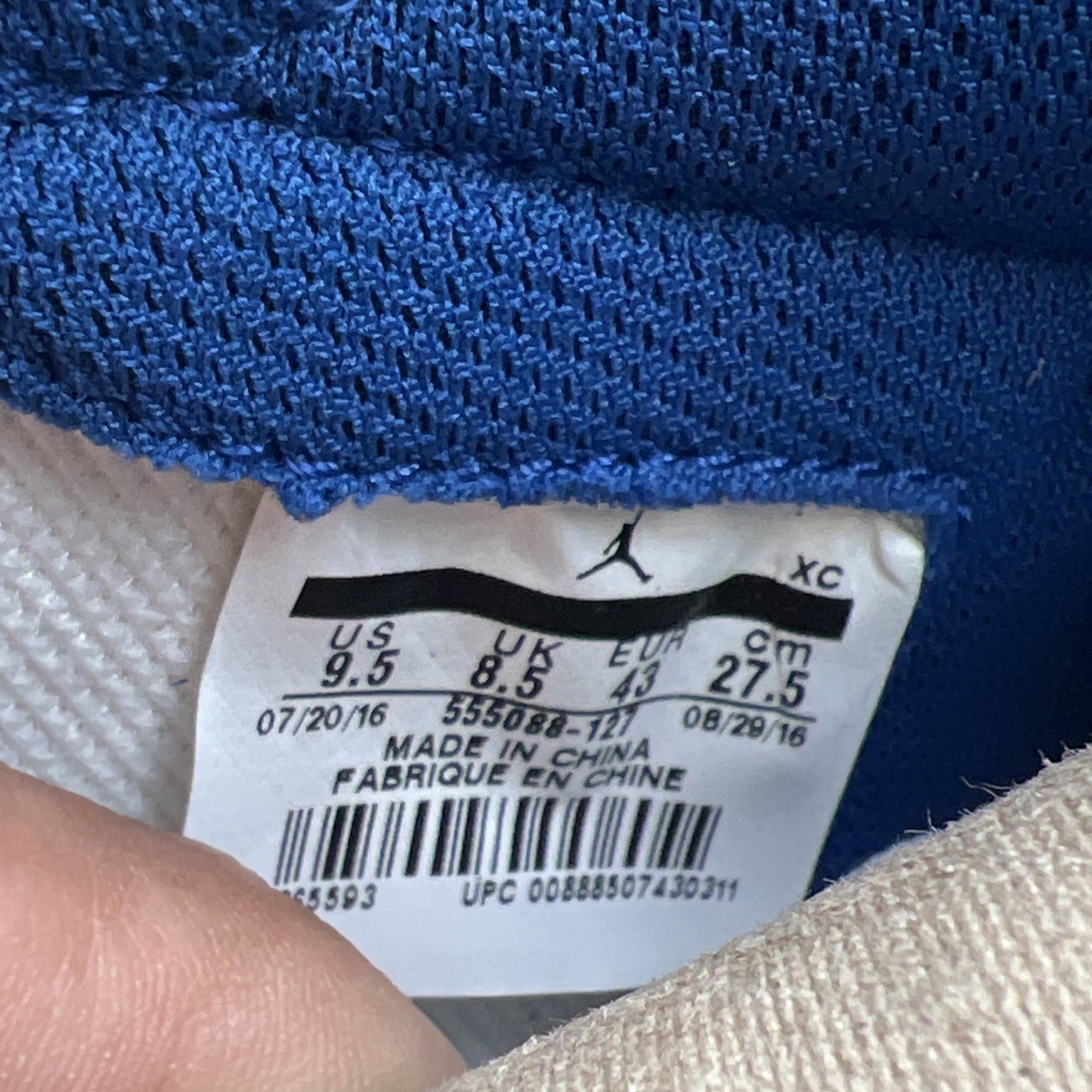 Size 9.5 - Air Jordan 1 Retro High OG Storm Blue 2016 (555088-127)