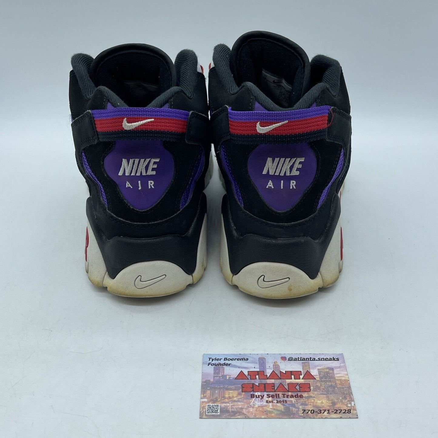 Size 10 - Nike Air Barrage Mid Raptors Purple Black Suede Leather (CD9329-001)