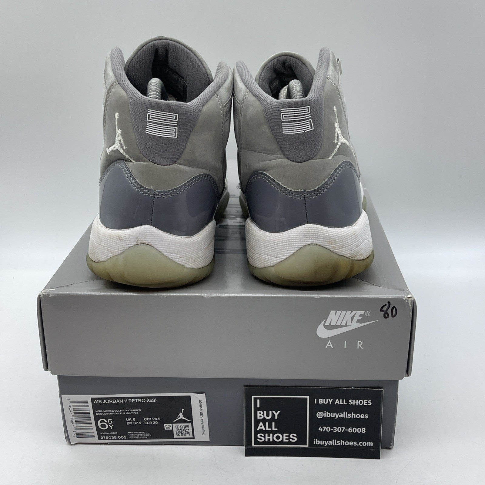 Size 6.5Y (GS) - Jordan 11 Retro 2021 Mid Cool Grey Suede Leather (378038-005)