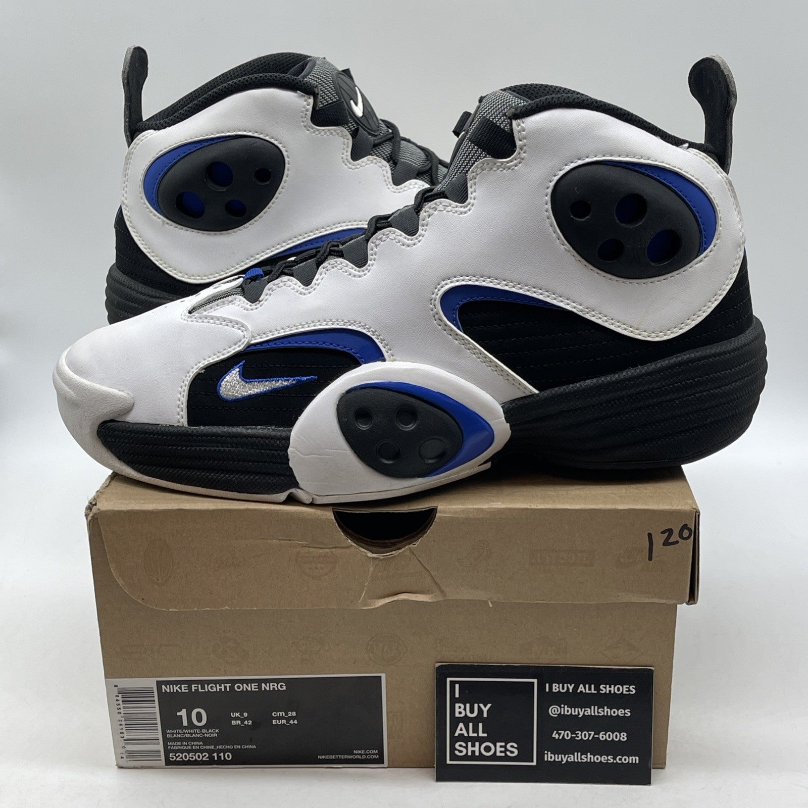Size 10 - Nike Air Flight One NRG Orlando Magic Suede Leather (520502-110)
