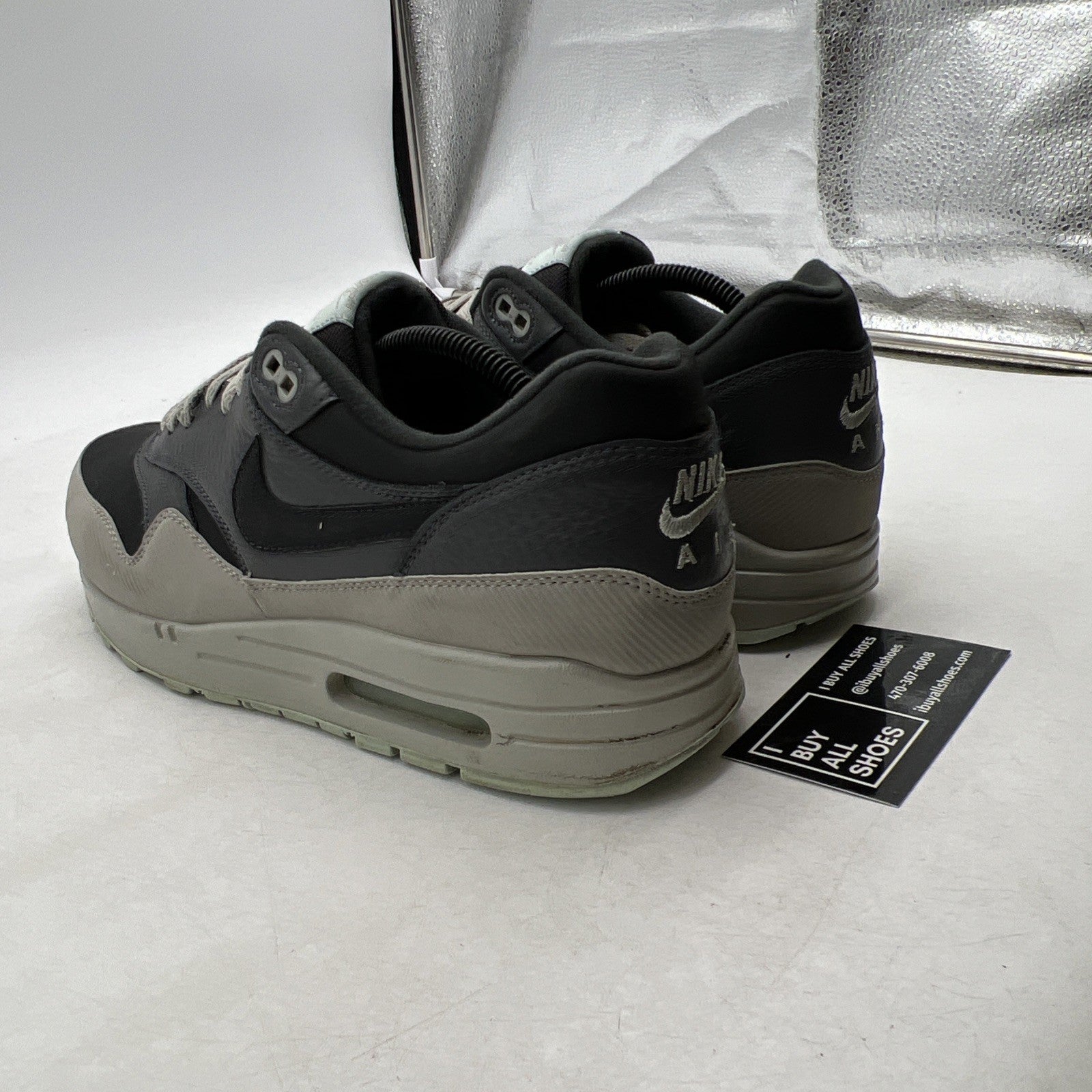 Size 10 - Nike Air Max 1 Leather Dark Ash (654466-201)