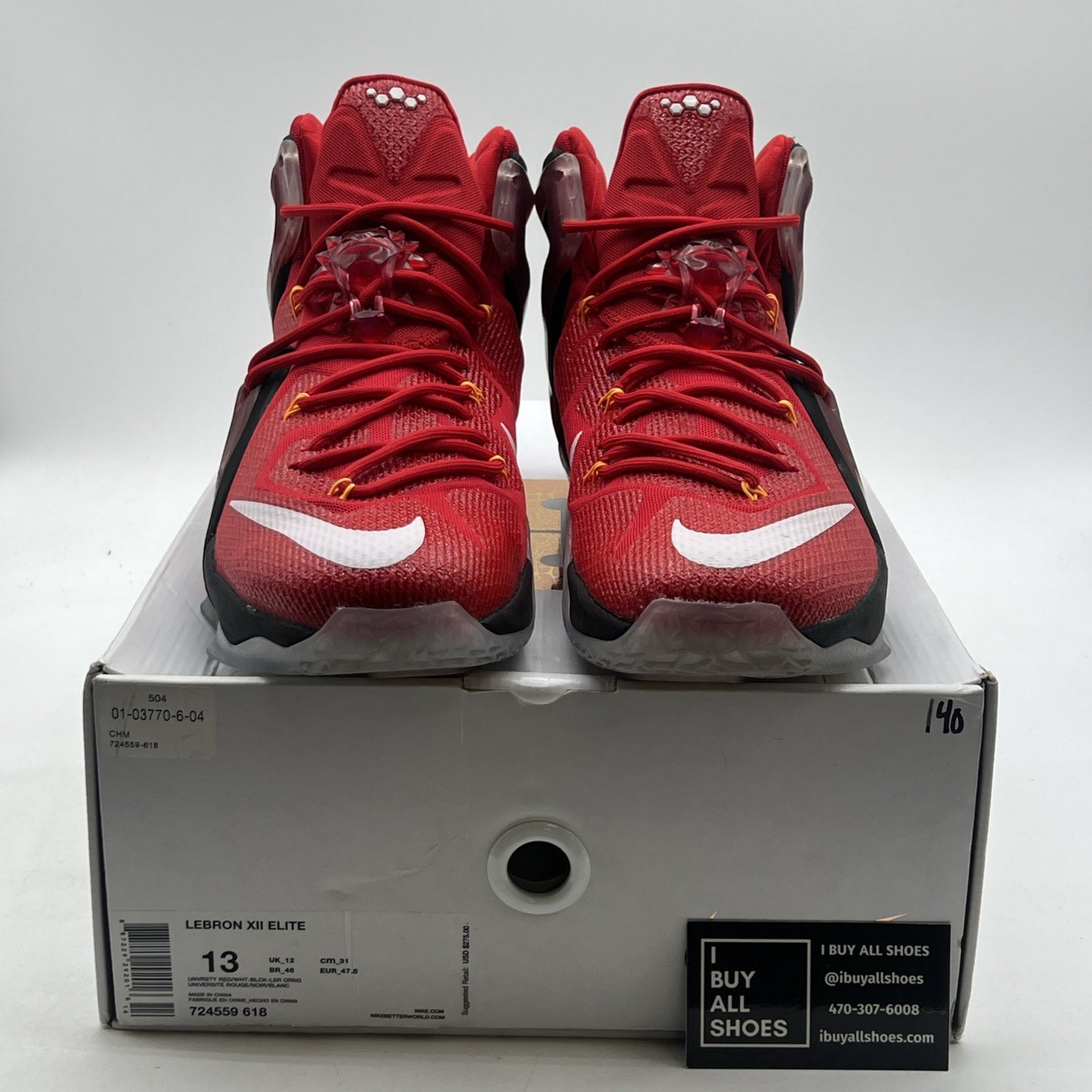 Size 13 - Nike LeBron 12 Elite Team (724559-618)