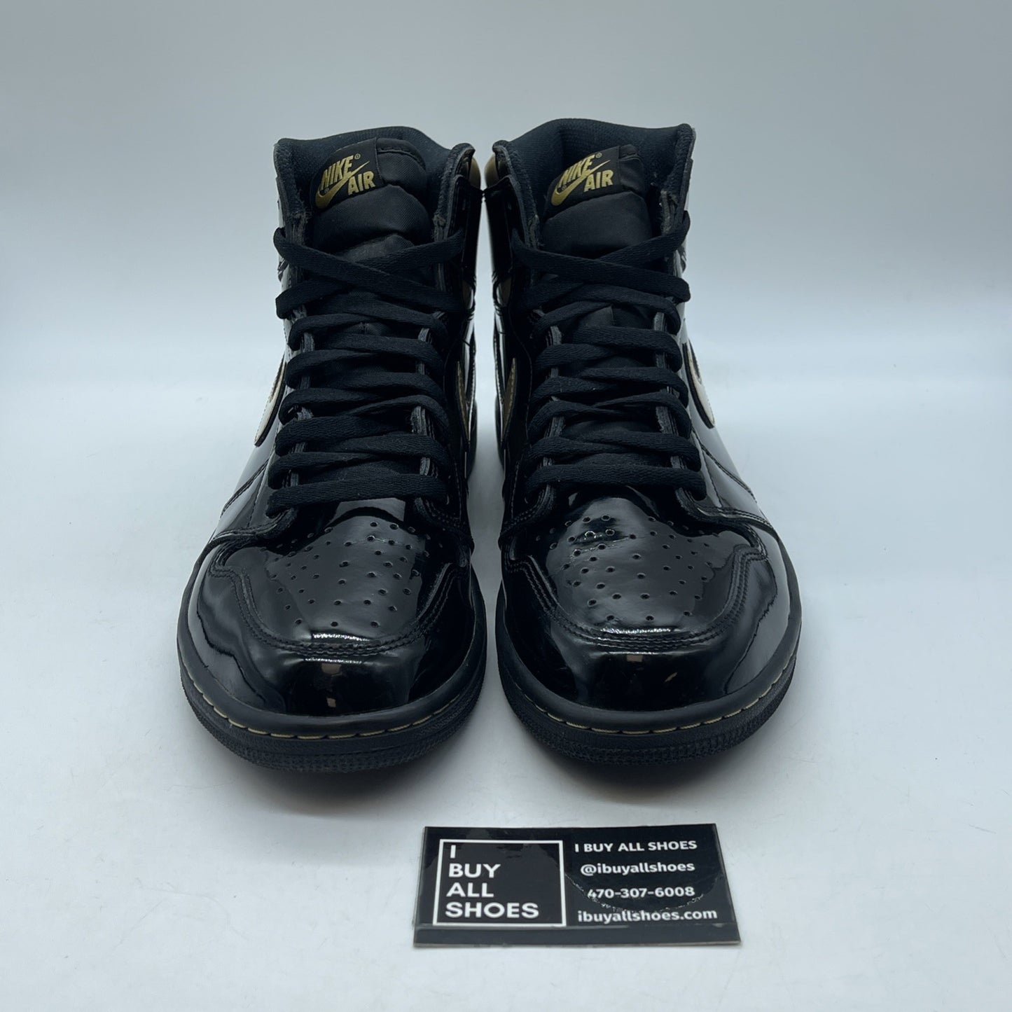 Size 12 - Jordan 1 High Black Metallic Gold Leather (555088-032)