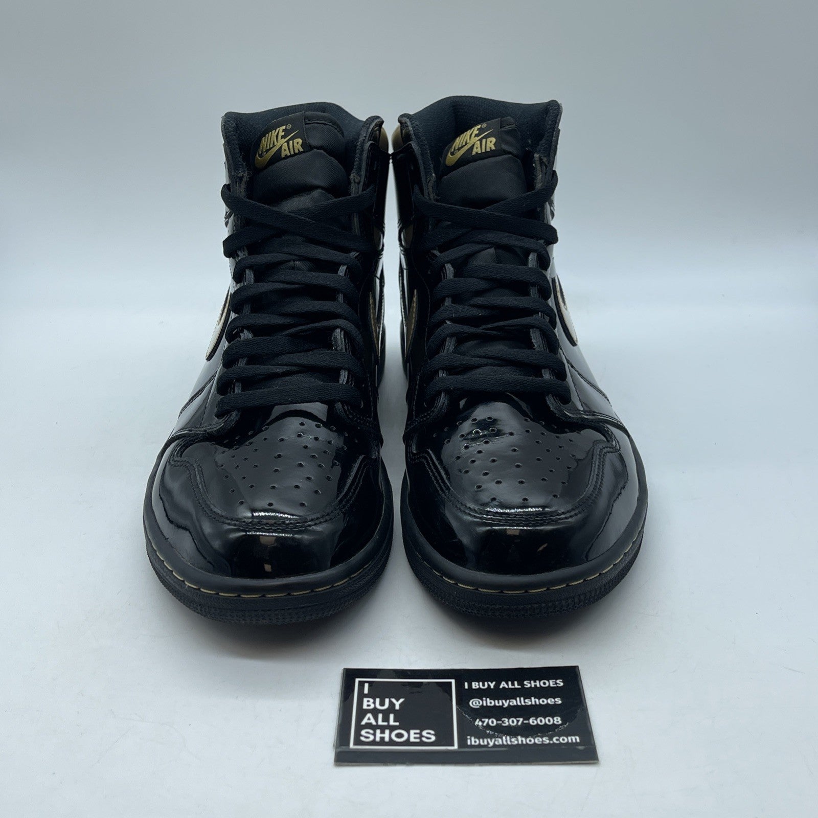 Size 12 - Jordan 1 High Black Metallic Gold Leather (555088-032)