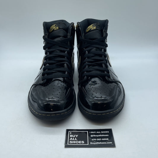Size 12 - Jordan 1 High Black Metallic Gold Leather (555088-032)