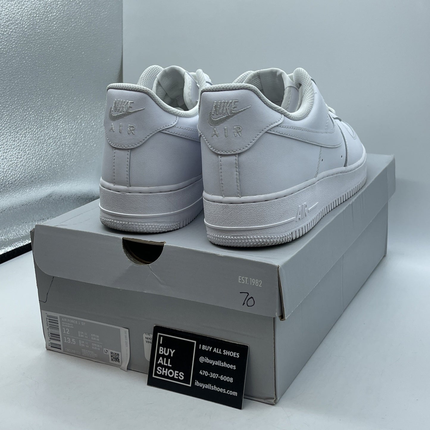 Size 12 - Nike Air Force 1 '07 Low Triple White Leather (CW2288-111)