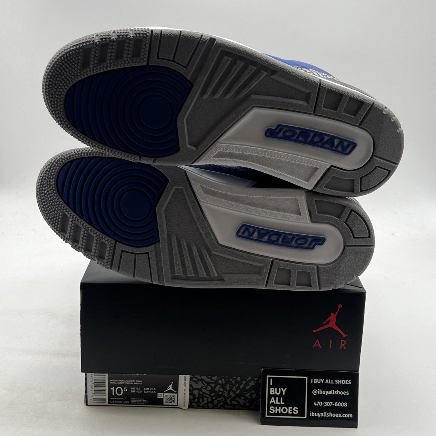 Size 10.5 - Air Jordan 3 Retro Varsity Royal 2020 (CT8532-400)