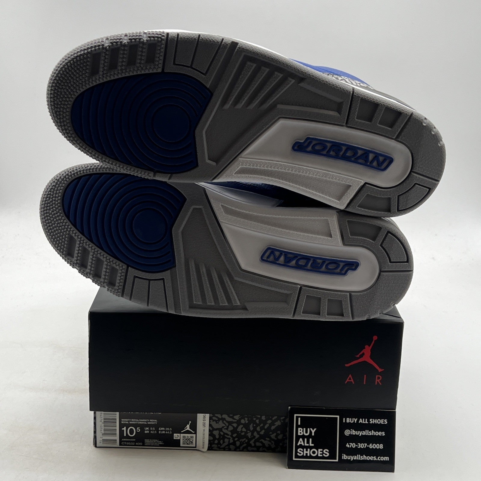 Size 10.5 - Air Jordan 3 Retro Varsity Royal 2020 (CT8532-400)