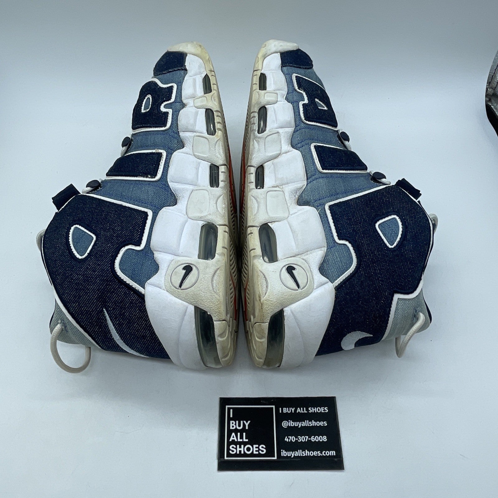 Size 11.5 - Nike Air More Uptempo 96 Denim White Blue Suede (CJ6125-100)