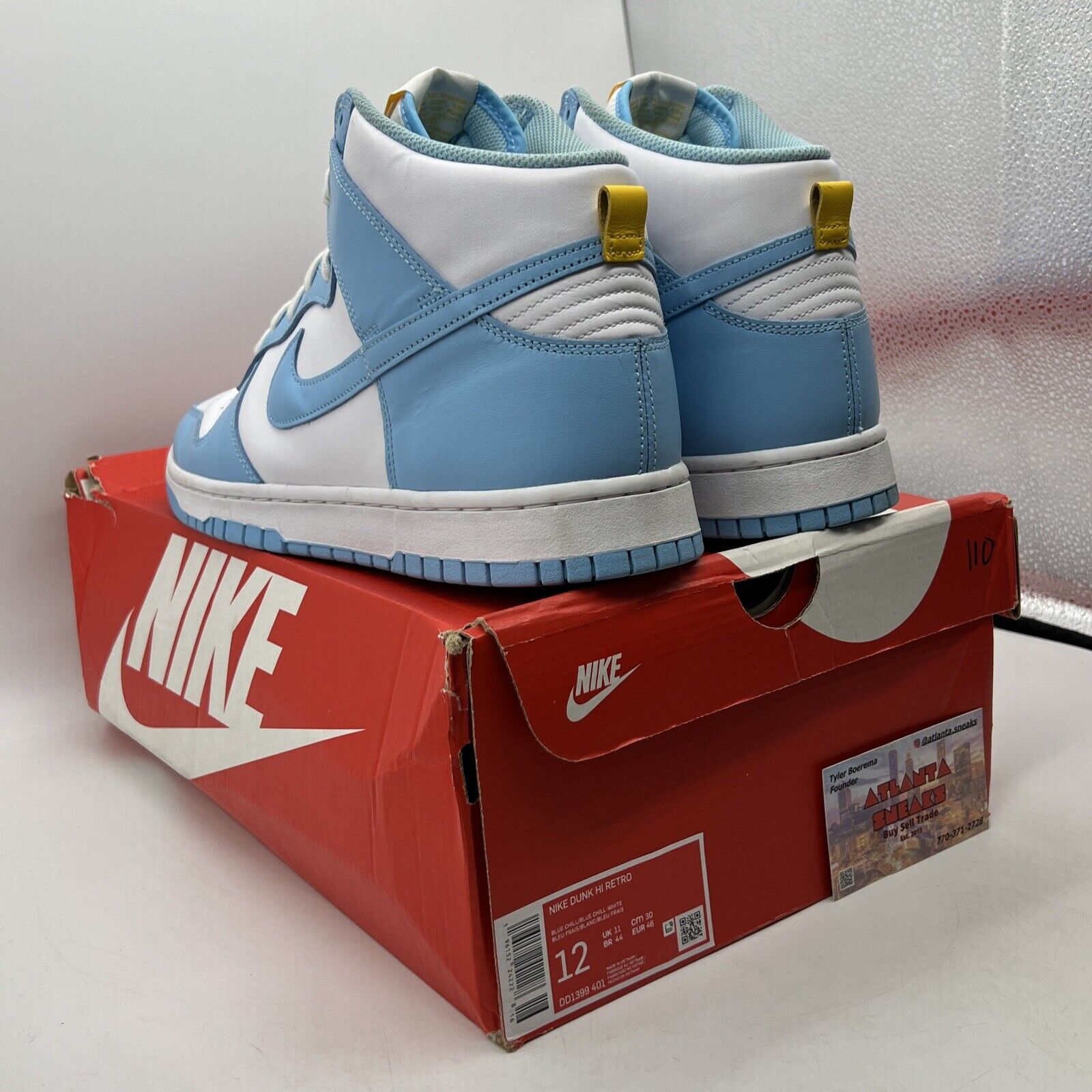 Size 12 - Nike Dunk High Blue Chill White Leather (DD1399-401)