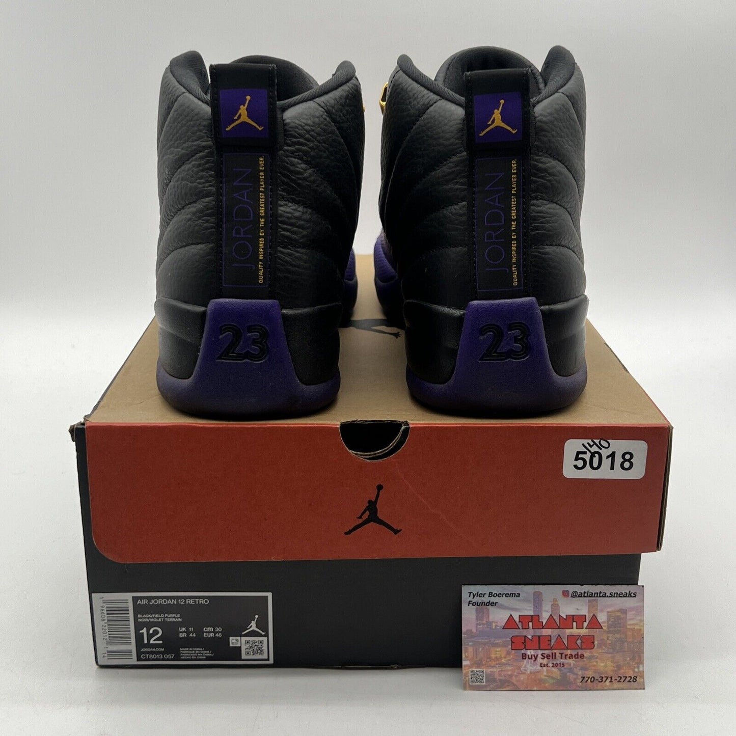 Size 12 - Jordan 12 Retro Mid Field Purple Black Gold Leather (CT8013-057)