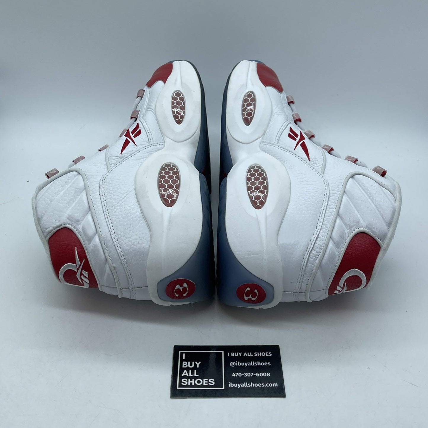 Size 13 - Reebok Question Mid White Pearlized Red White Leather (023501-312)