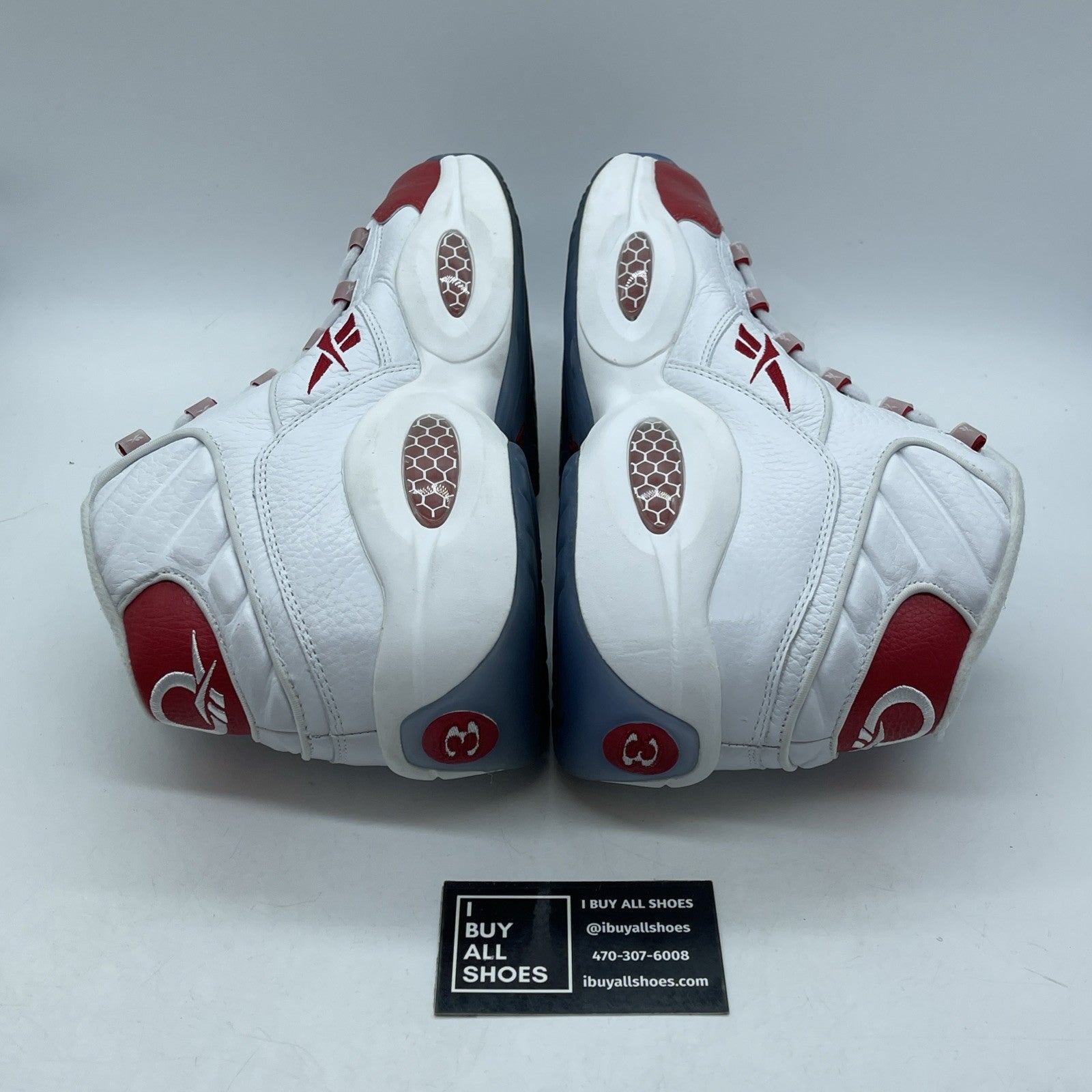 Size 13 - Reebok Question Mid White Pearlized Red White Leather (023501-312)