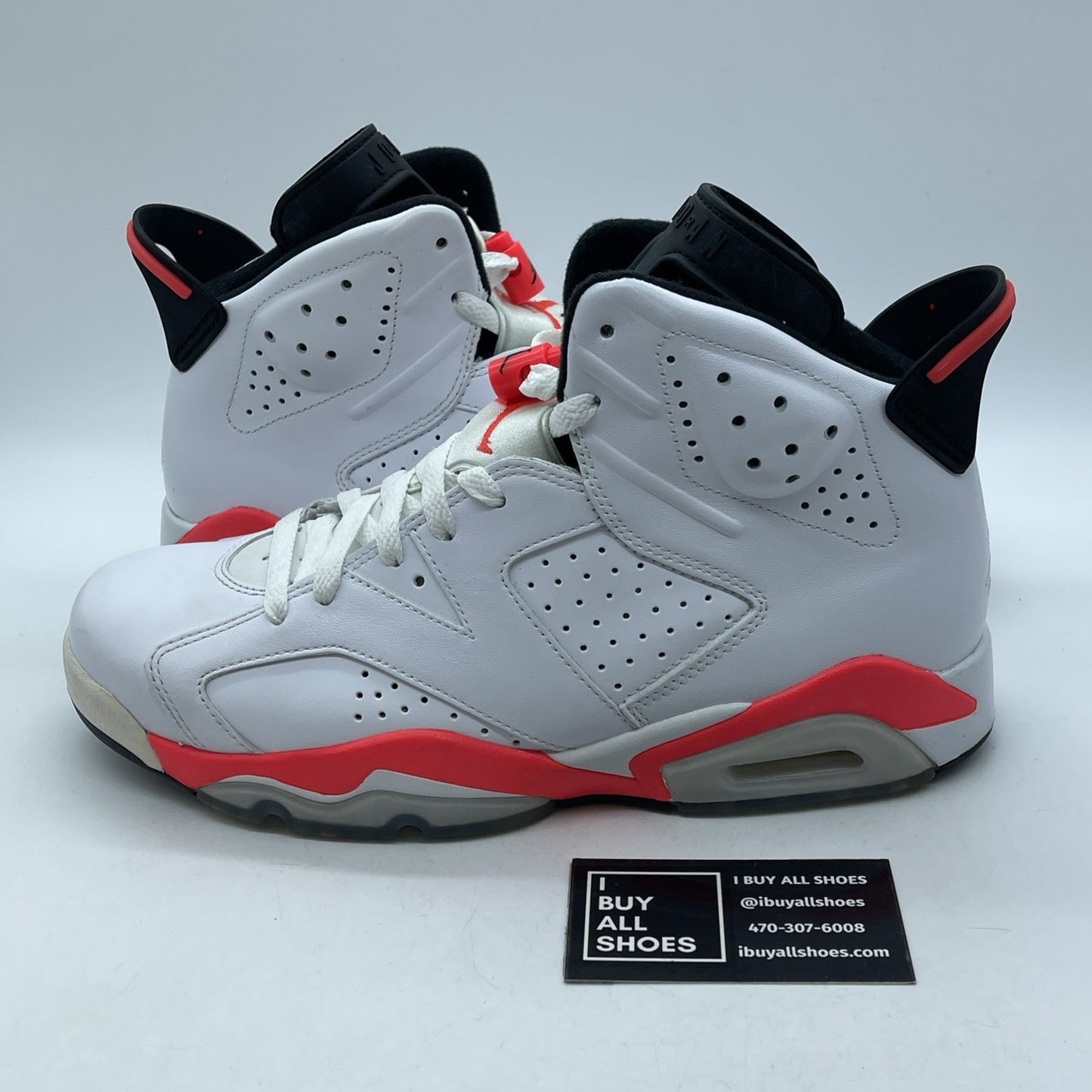 Size 9 - Air Jordan 6 Retro 'White Infrared' 2014 White Leather (384664-123)