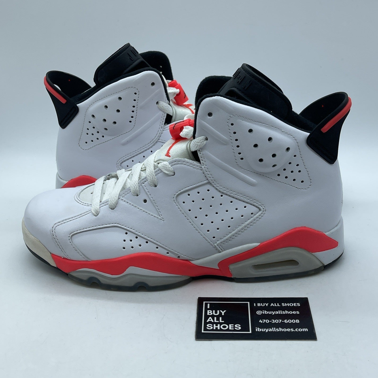 Size 9 - Air Jordan 6 Retro 'White Infrared' 2014 White Leather (384664-123)