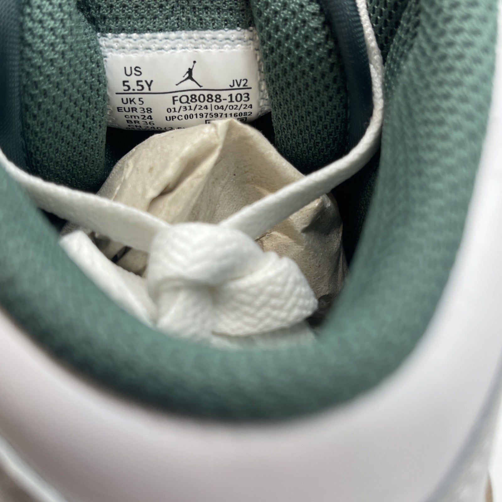 Size 5.5Y - Air Jordan 1 Mid SE ‘Oxidized Green Grey White Leather (FQ8088-103)