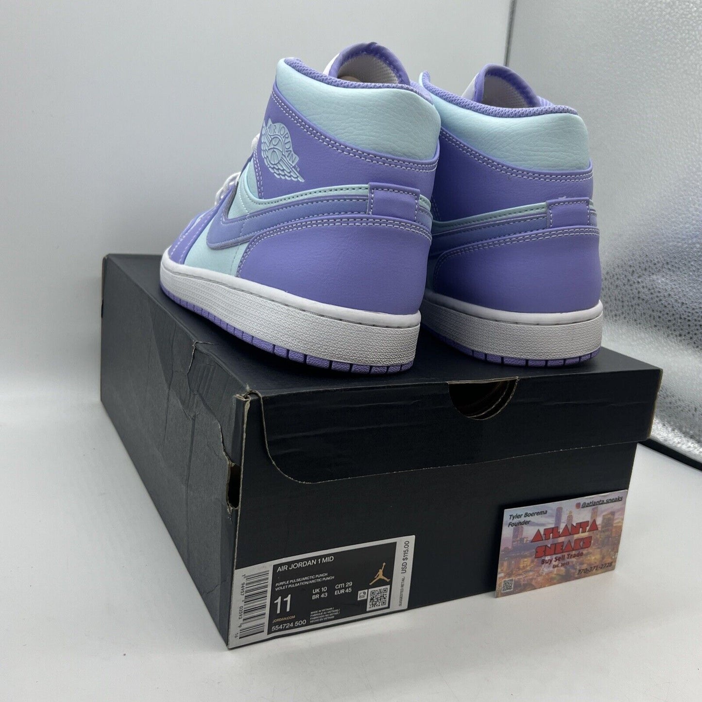 Size 11 - Jordan 1 Mid Purple White Brand New Og All