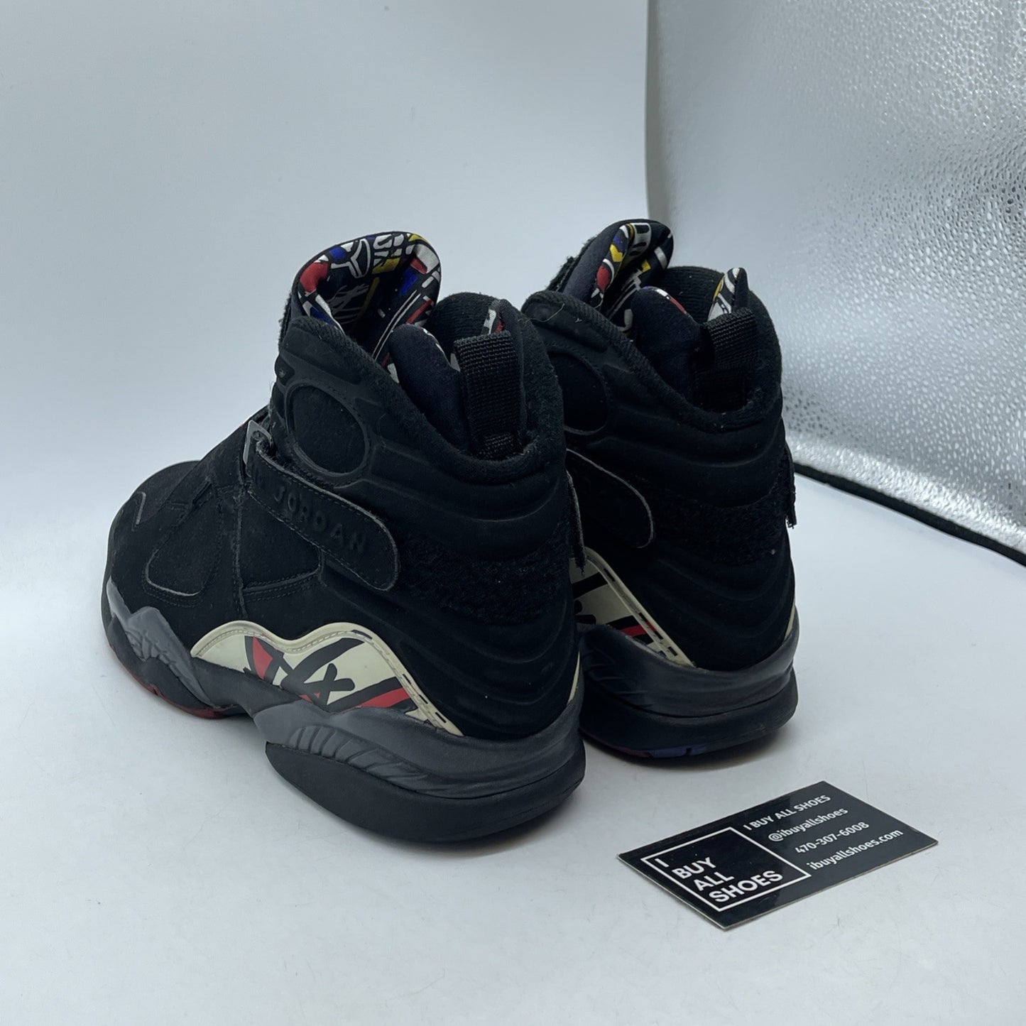 Size 9 - Air Jordan 8 Retro 2013 Playoff Black White Red Suede (305381-061)