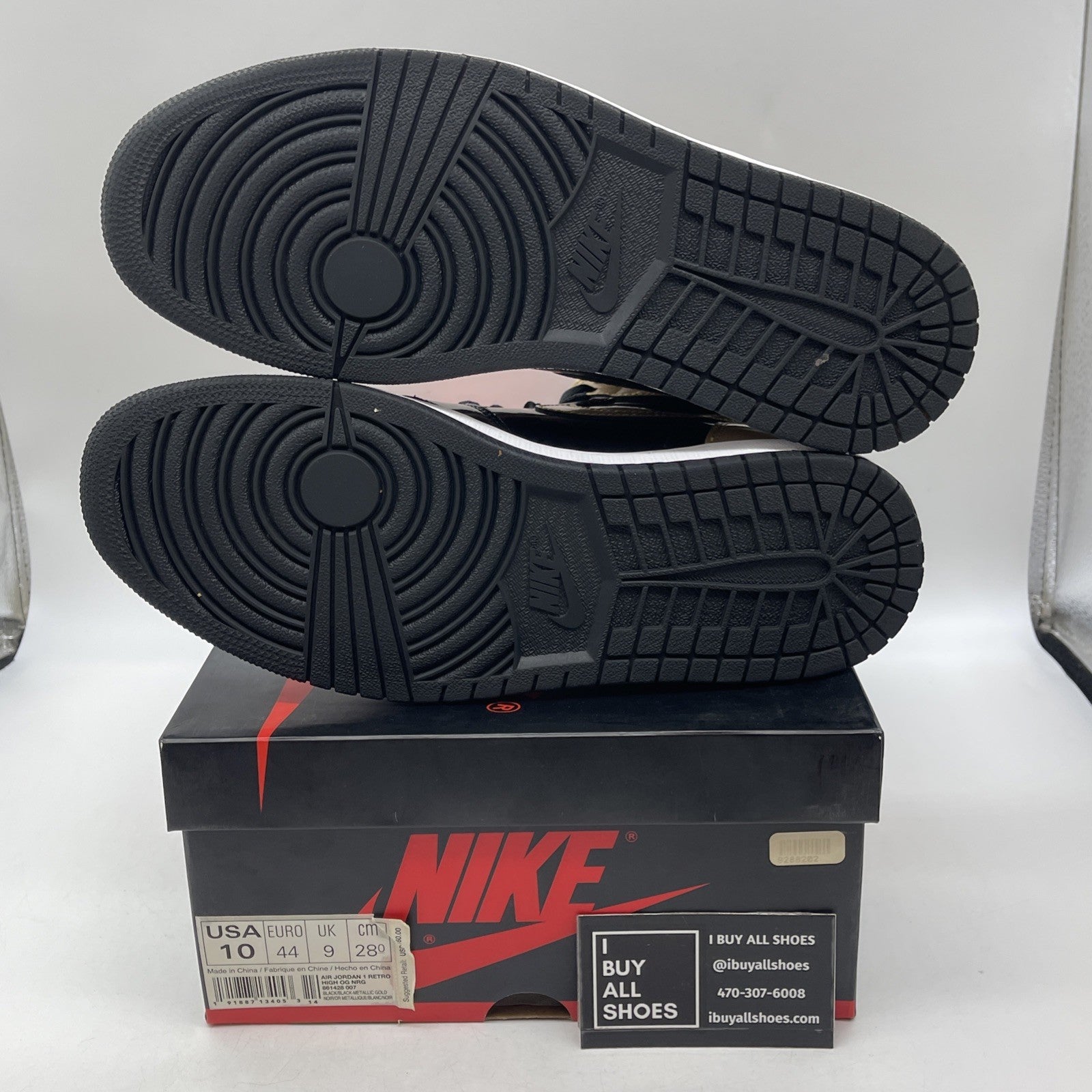 Size 10 - Air Jordan 1 Retro OG NRG High Gold Toe (861428-007)