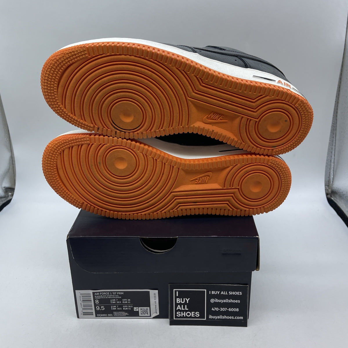 Size 8 - Air Force 1 ‘07 Halloween Black Orange White Leather (DC8891-001)