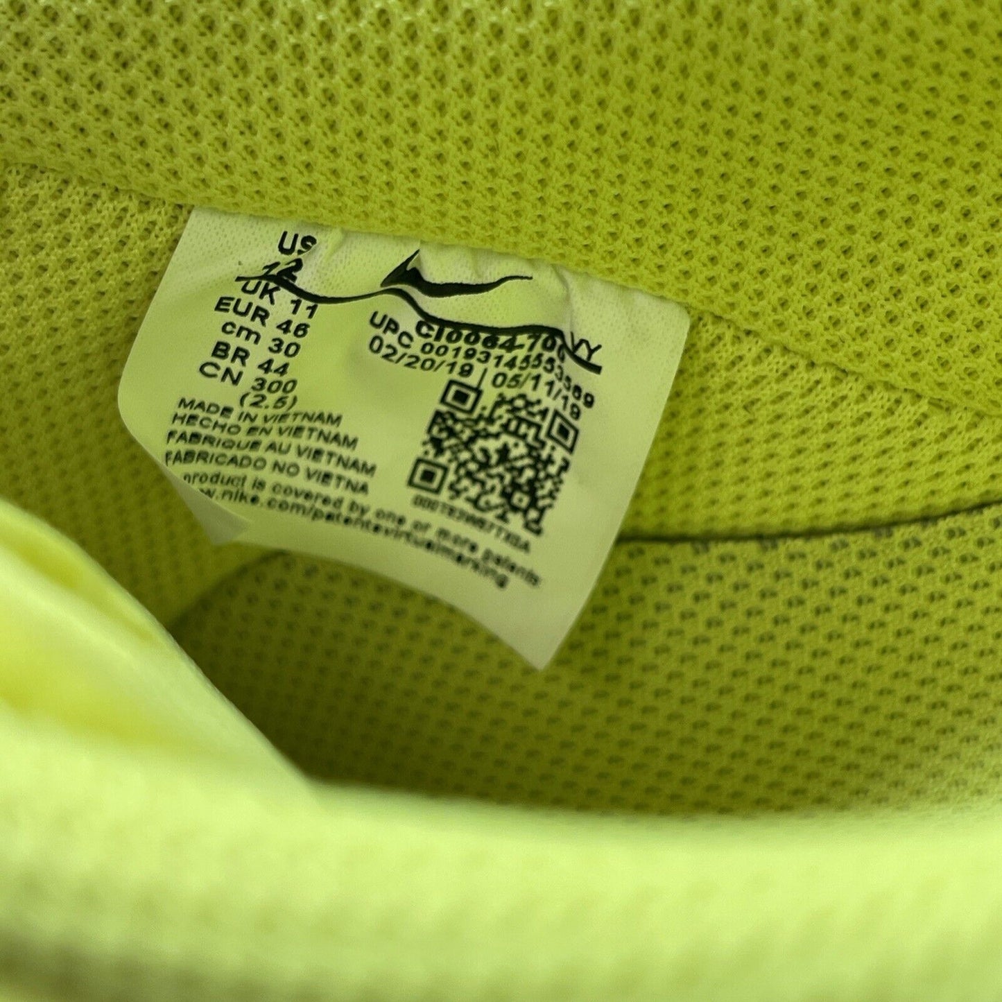 Size 12 - Nike Air Force 1 '07 LV8 Low Yellow Pulse Black White (CI0064-700)