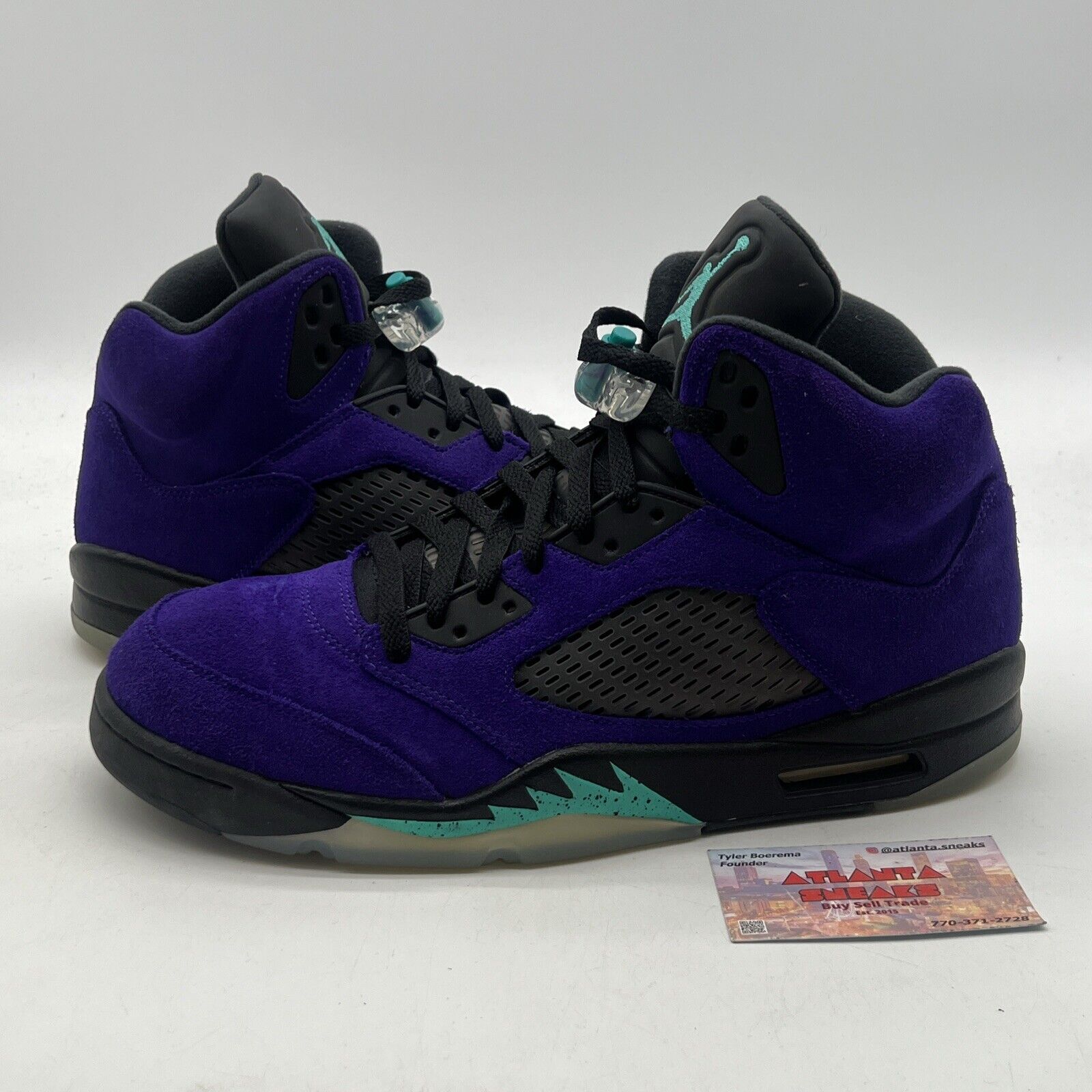 Size 12 - Jordan 5 Retro Alternate Grape 2020 Black Purple Aqua (136027-500)