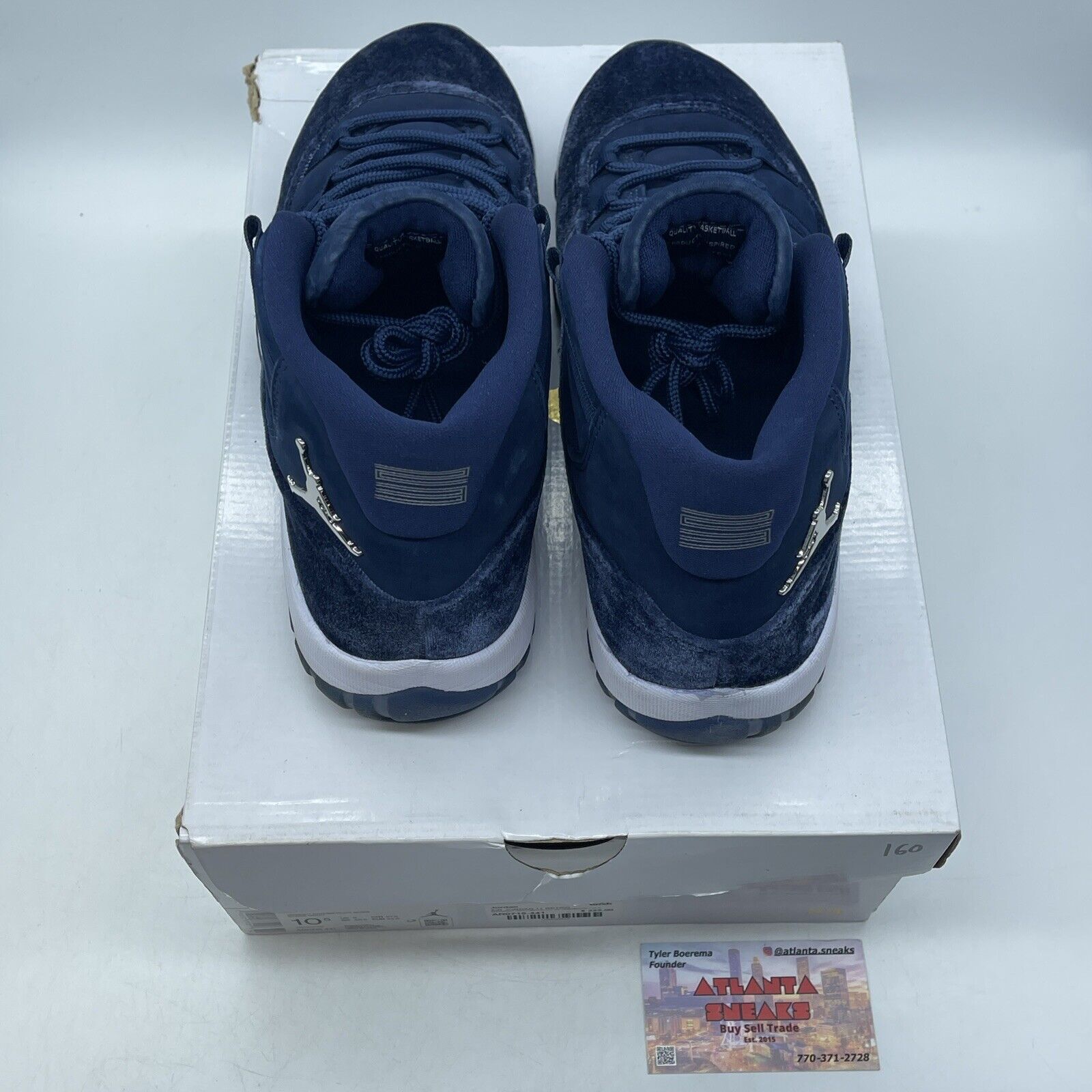 Size 10.5W - Jordan 11 Midnight Navy Velvet 2022 Silver White (AR0715-441)