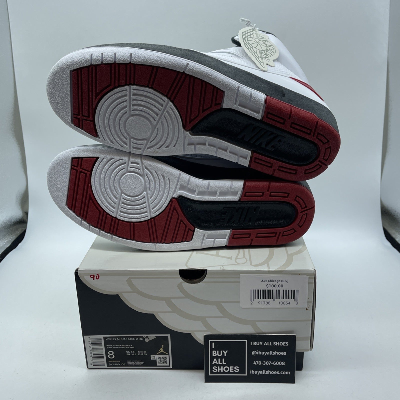 Size 8W - Air Jordan 2 Retro 2022 Chicago White Red Black Leather (DX4400-106)