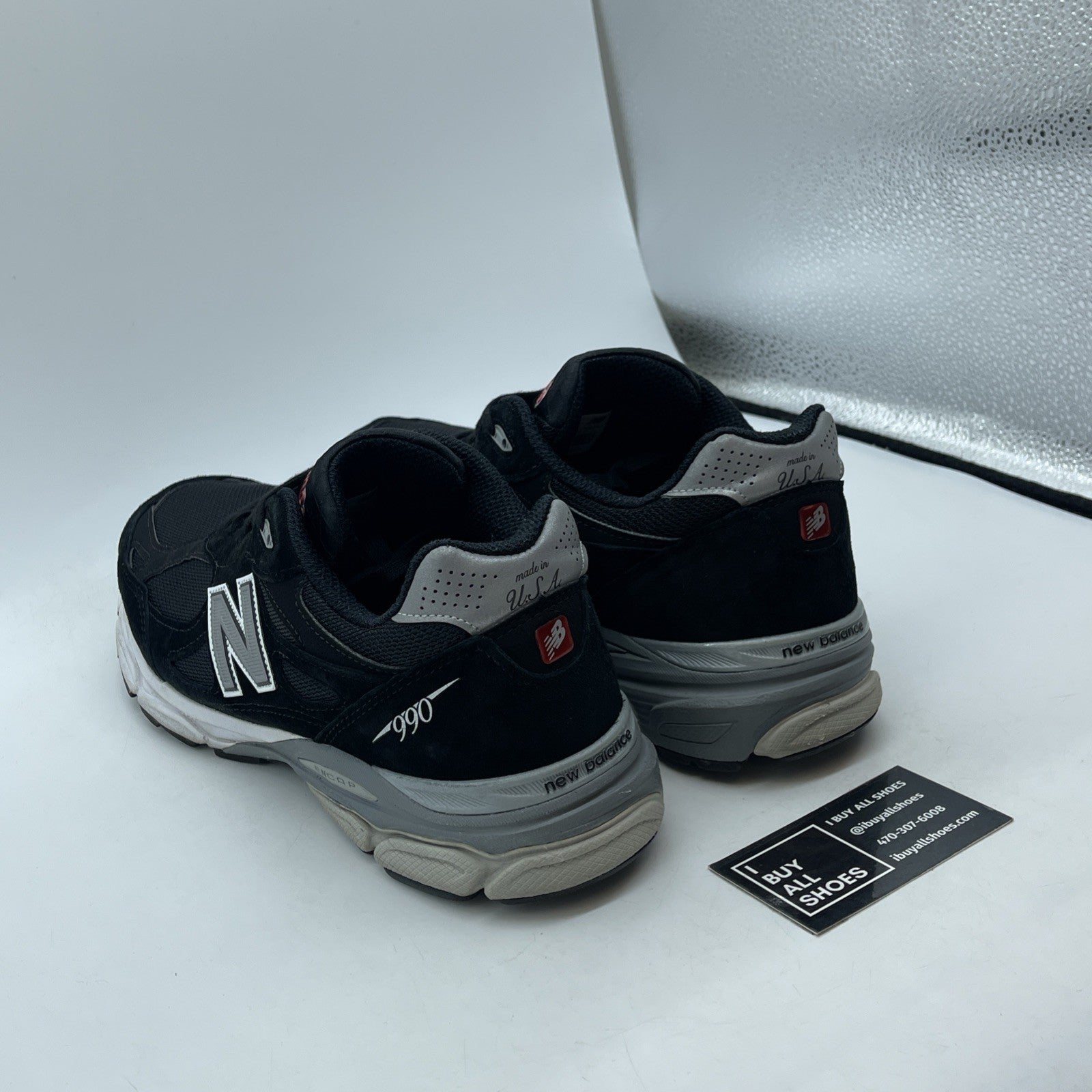 Size 12 - New Balance 990v3 Black And Silver Suede Leather (M990BS3)