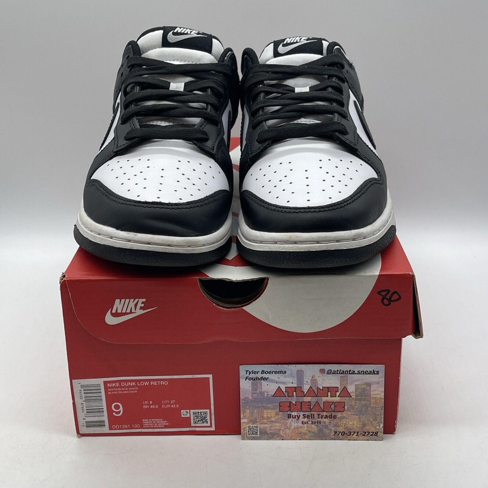 Size 9 - Nike Dunk Low Black White Leather (DD1391-100)