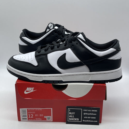 Size 12 - Nike Dunk Low Black White Leather (DD1391-100)