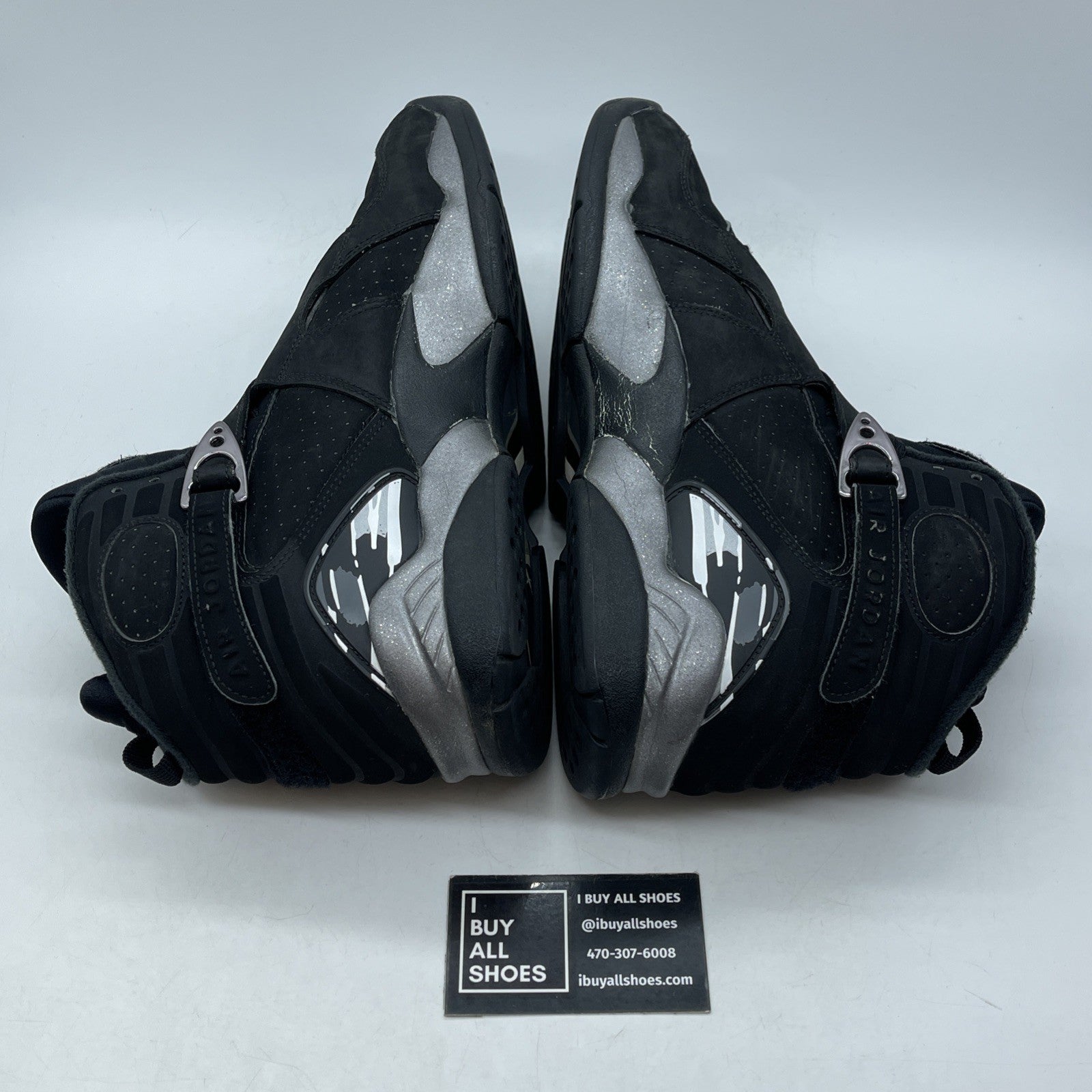 Size 11 - Air Jordan 8 Retro 2015 Chrome Black Grey Suede (305381-003)