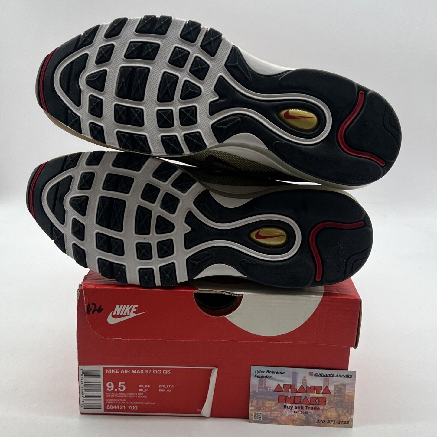 Size 9.5 - Nike Air Max 97 OG QS Metallic Gold (884421-700)