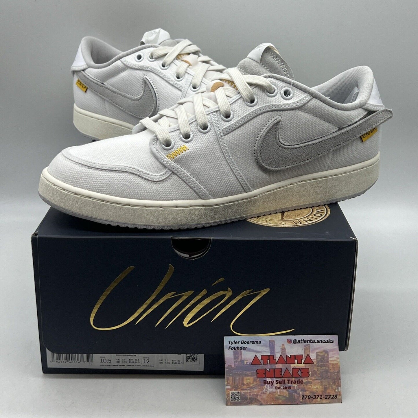 Size 10.5 - Jordan 1 KO x Union LA Low White Neutral Grey Brand New Og All