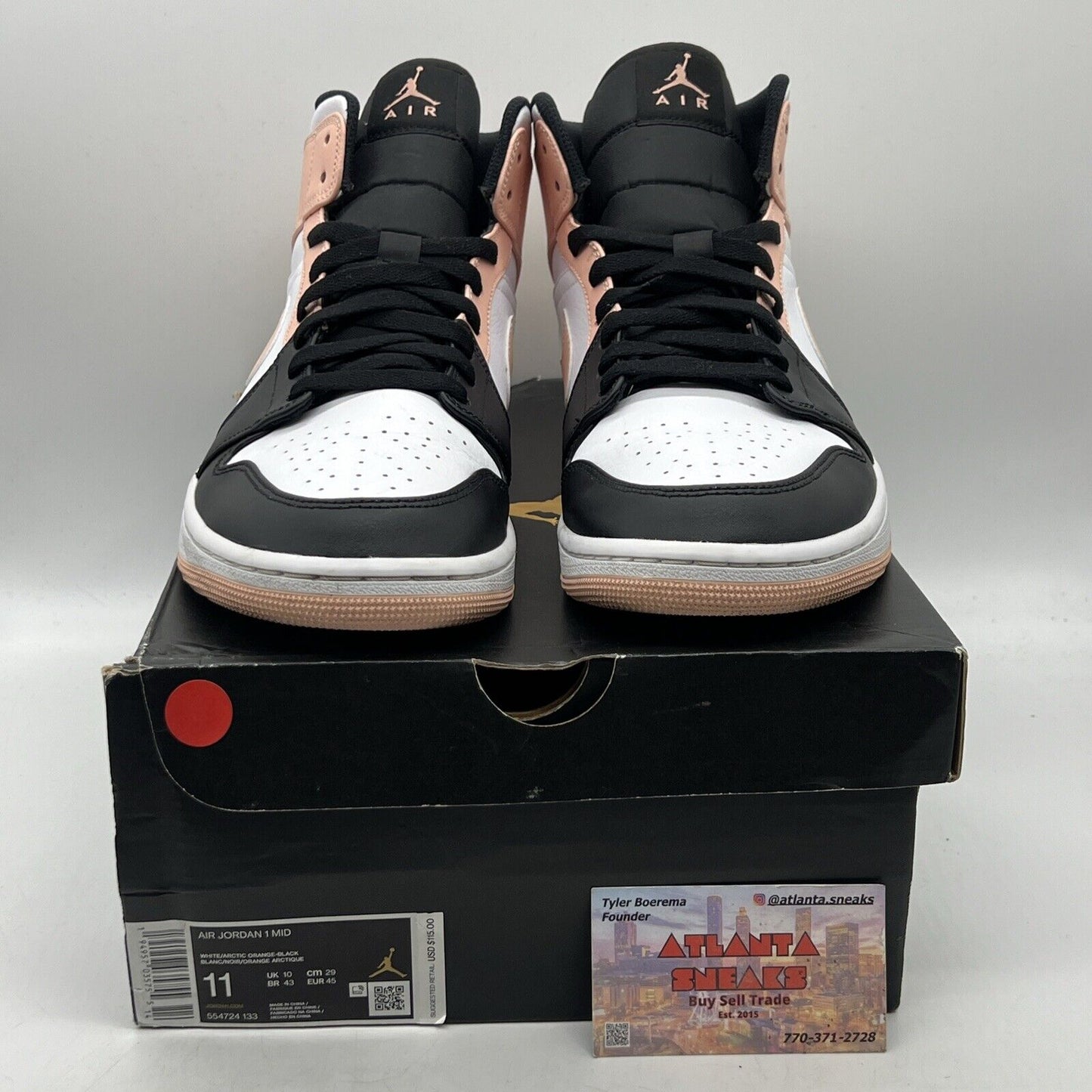 Size 11 - Air Jordan 1 Crimson Tint Black White Leather (554724-133)