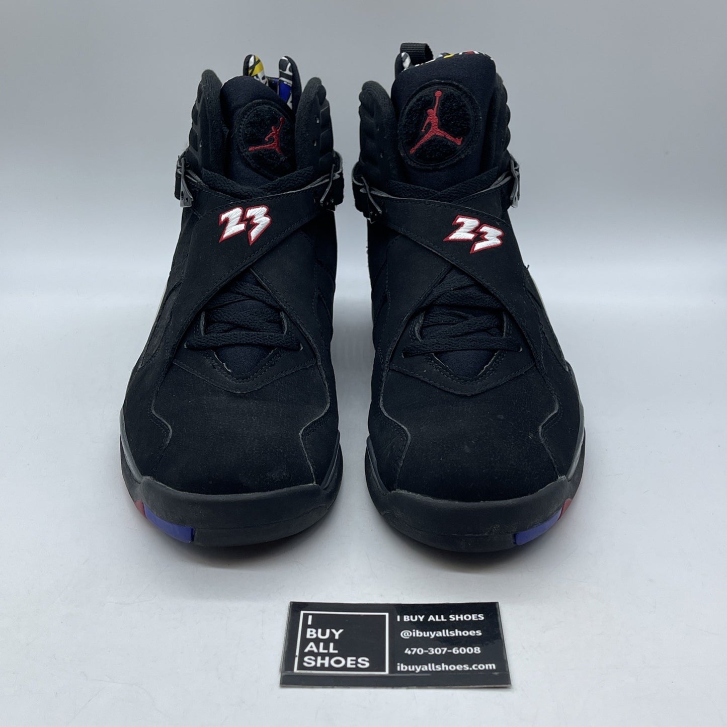 Size 13 - Air Jordan 8 Retro 2007 Playoff Black White Red Suede (305381-061)