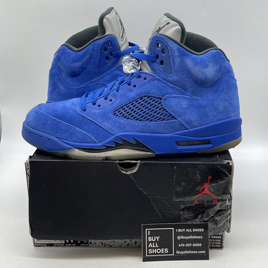 Size 11.5 - Air Jordan 5 Retro Blue Suede Silver (136027-401)