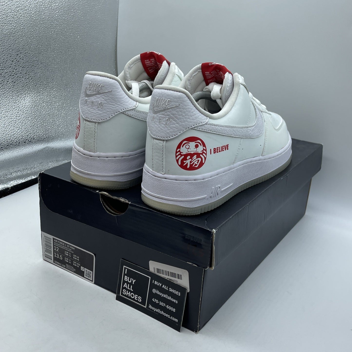 Size 12 - Nike Air Force 1 Low I Believe Daruma White Red Leather (DD9941-100)