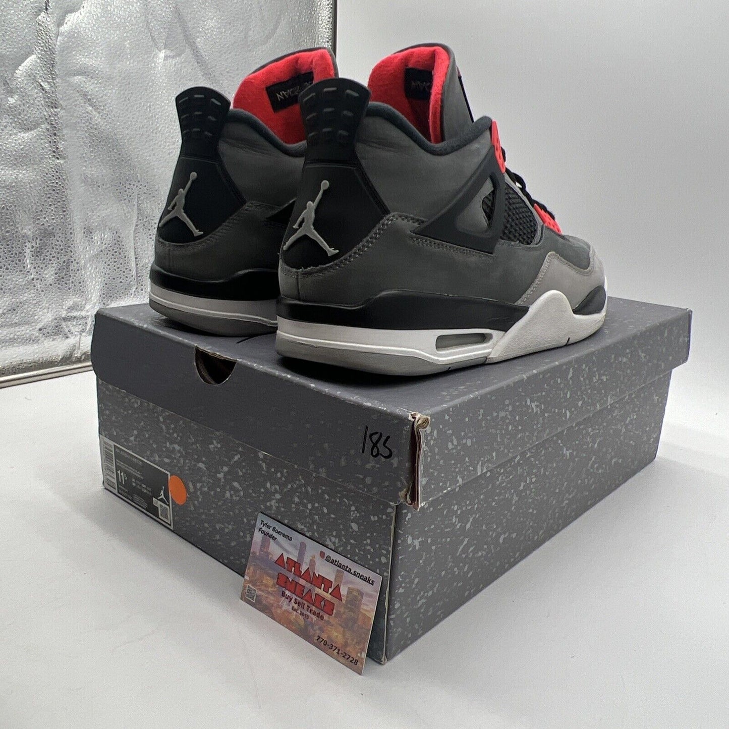 Size 11.5 - Jordan 4 Retro Mid Infrared Black Grey Suede (DH6927-061)