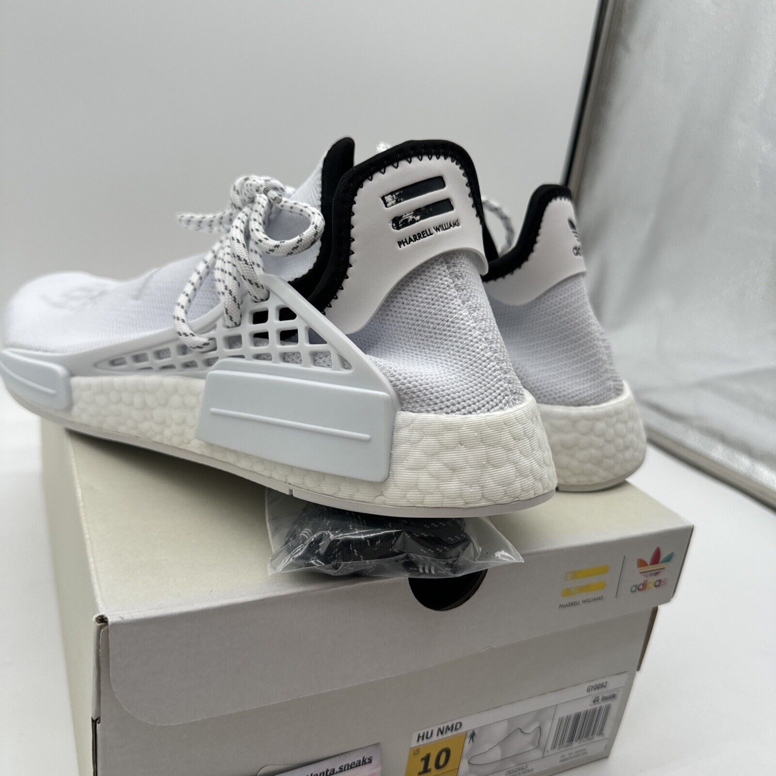 Authentic Adidas HU NMD, GY0092, Size 10, Brand New in Box All White Icy Black C