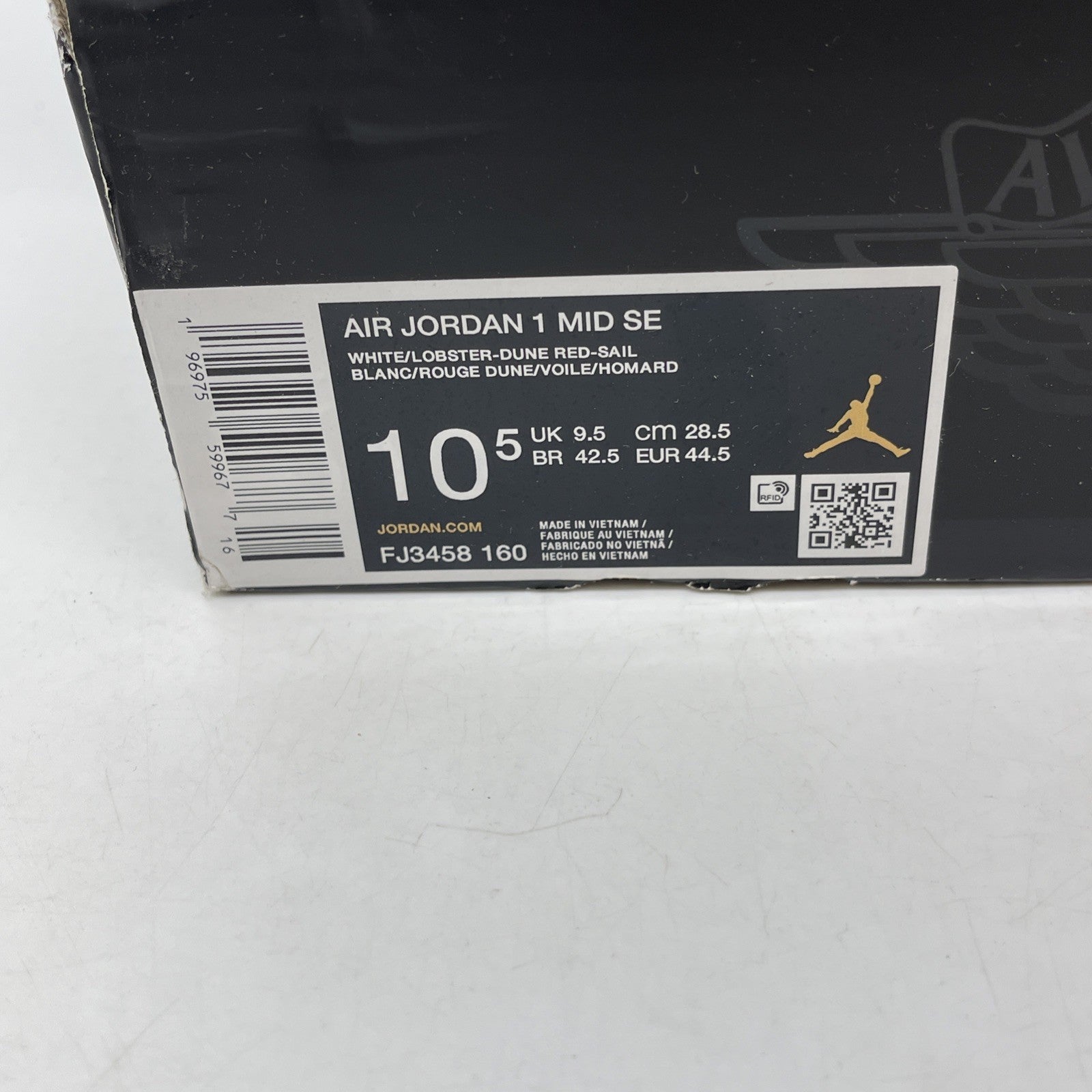 Size 10.5 - Air Jordan 1 Mid SE White Dune Red Leather (FJ3458-160)