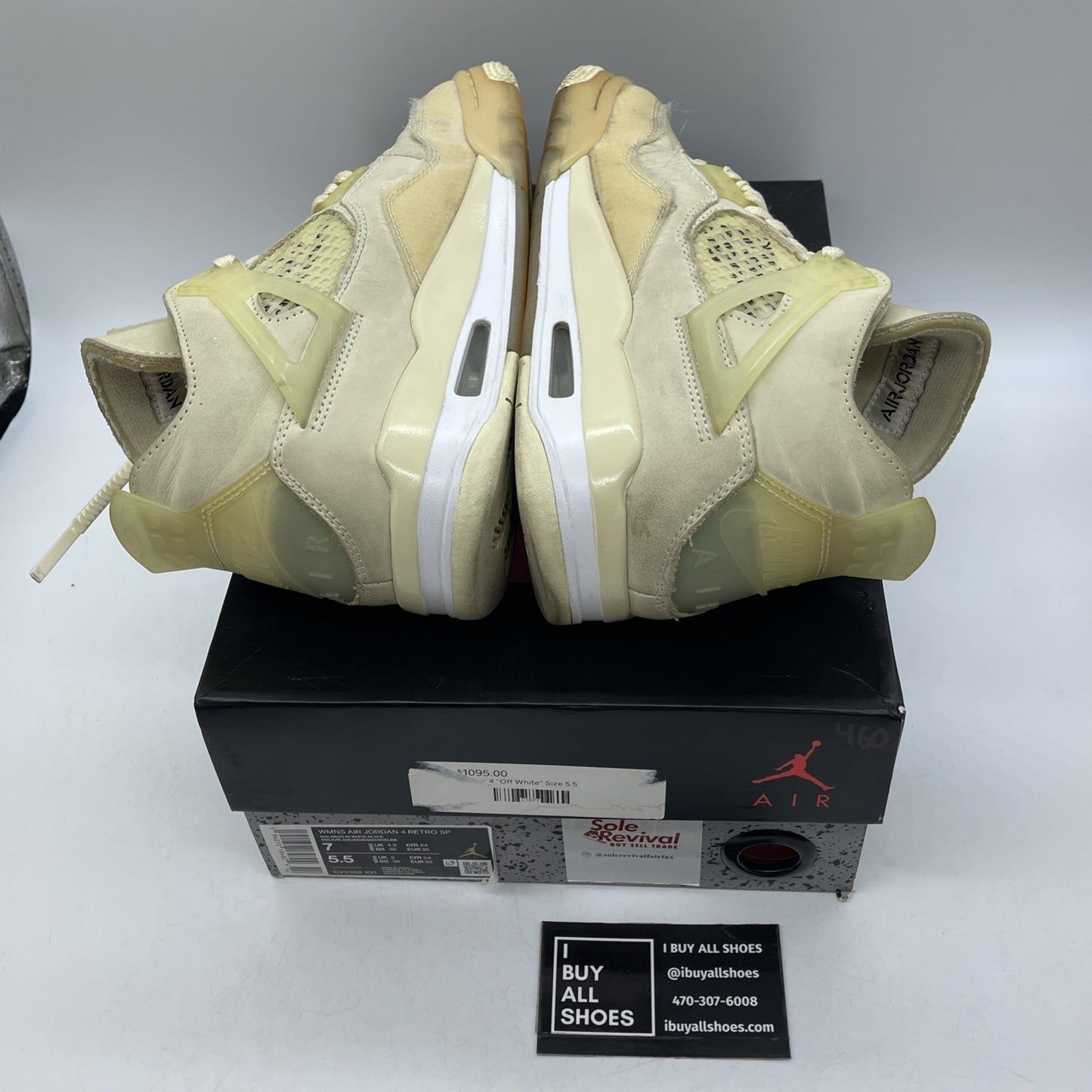 Size 7W - Jordan 4 SP x Off-White Mid Sail Suede Leather (CV9388-100)