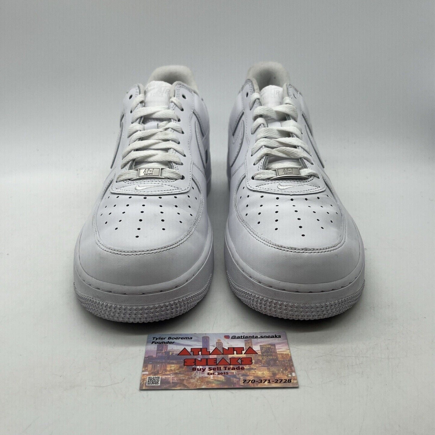 Size 11.5 - Nike Air Force 1 x Supreme Low Box Logo - White (CU9225-100)