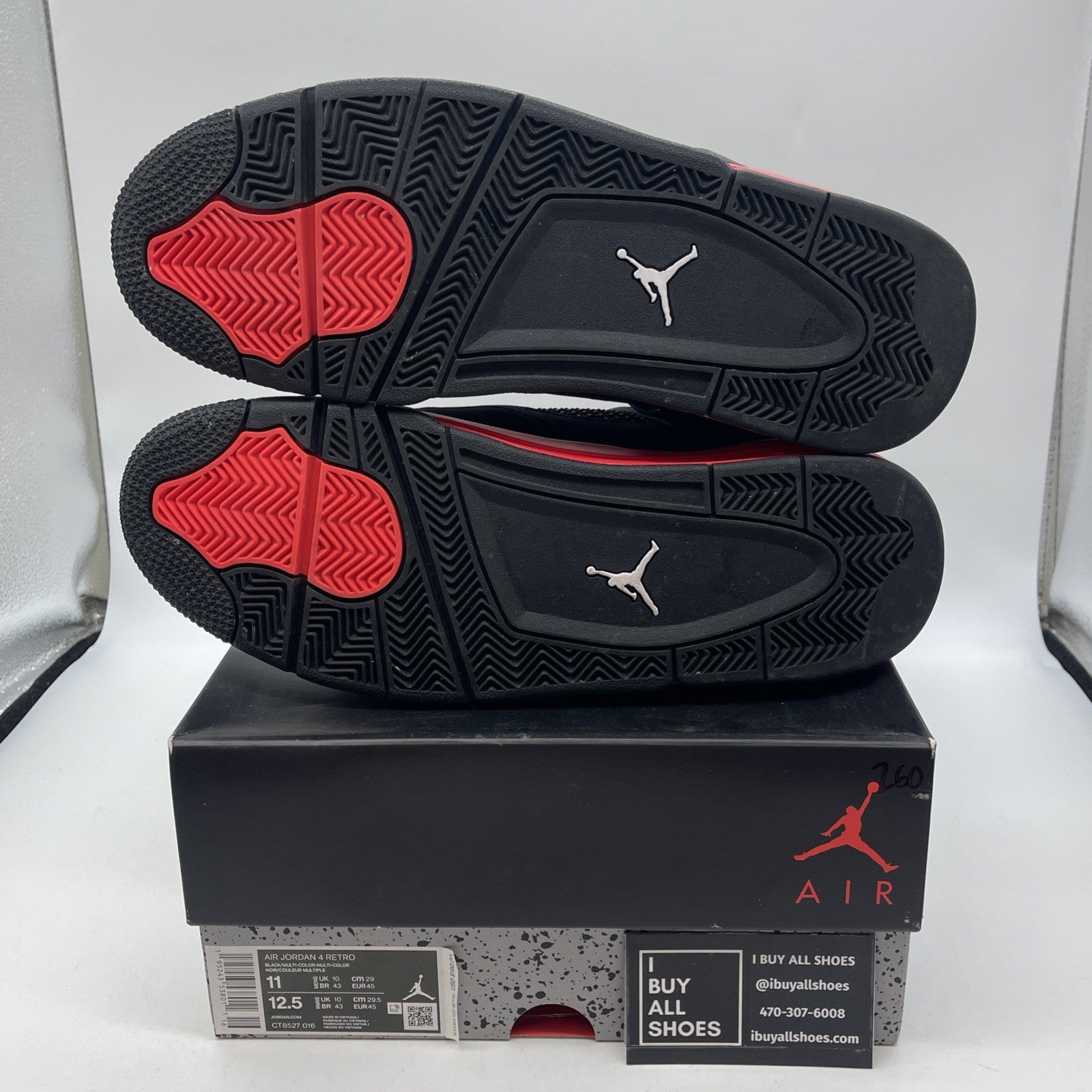 Size 11 - Jordan 4 Retro Mid Red Thunder White Black Suede (CT8527-016)