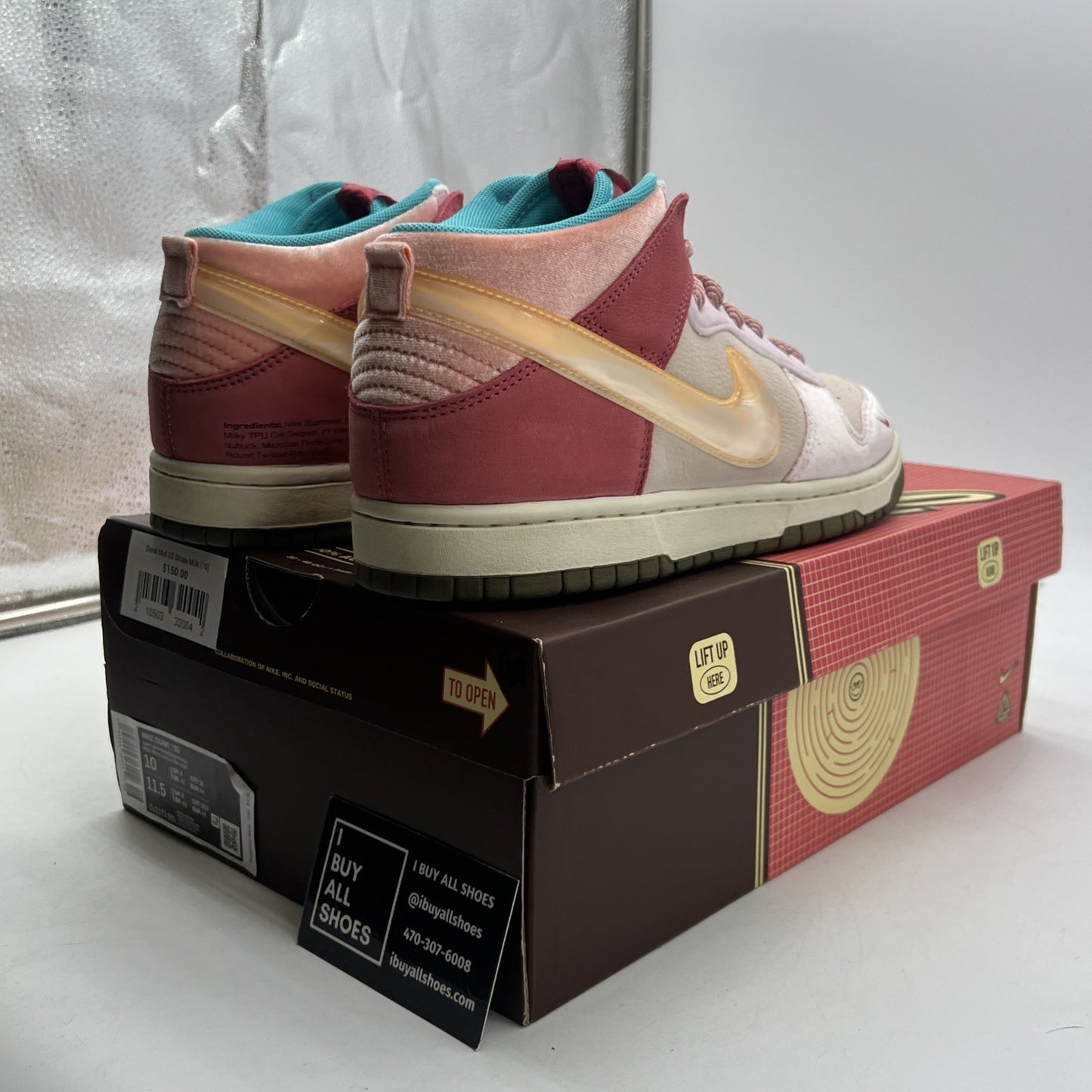 Size 10 - Nike Social Status x Dunk Mid Strawberry Milk (DJ1173-600)